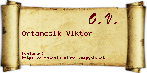 Ortancsik Viktor névjegykártya