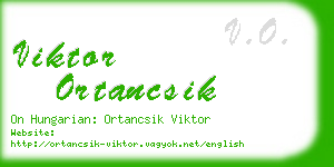 viktor ortancsik business card